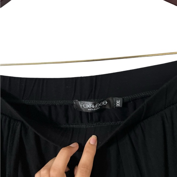 FOXBLOOD Darla Black High Waisted Knit Maxi Slit Skirt - Picture 8 of 9